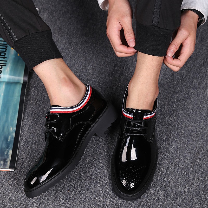 Black Patent Lace Up Glossy Patent Leather Loafers Flats Dress Oxfords ...