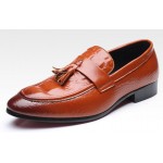 Brown Tassels Classic Croc Mens Loafers Dress Dapper Man Shoes Flats
