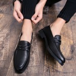 Black Classic Twist Mens Loafers Dress Dapper Man Shoes Flats
