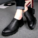 Black Cleated Sole Zippers Oxfords Mens Dress Dapper Man Shoes Flats