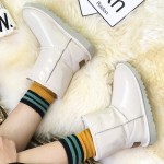 White Patent Glossy Mirror Eskimo Yeti Snow Boots Shoes