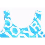 Blue White JOY Sleeveless T Shirt Cami Tank Top