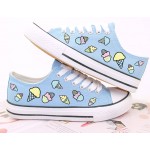 Pink Blue Pastel Color Ice-Creams Lace Up Flats Sneakers Shoes