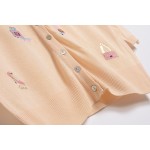 Pink Embroidery Handbags Perfumes Mid Sleeves Cropped Cardigan Outer Jacket