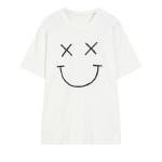 White Black Happy Face Harajuku Funky Short Sleeves T Shirt Top