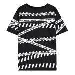 Black Warning Caution Tapes Funky Short Sleeves T Shirt Top