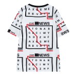 White Start Stop Crossword Puzzle Harajuku Funky Short Sleeves T Shirt Top