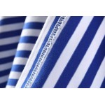 Blue White Stripes Short Sleeves T Shirt