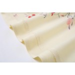 Cream Vintage Roses Retro Chiffon Long Tassels Kimono Cardigan Outer Wear