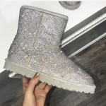 Silver Diamantes Crystals Bling Bling Eskimo Yeti Snow Boots Shoes