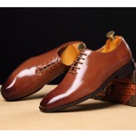 Brown Lace Up Oxfords Loafers Dress Dapper Man Shoes Flats