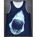 Black Fierce Shark Net Sleeveless Mens T-shirt Vest Sports Tank Top
