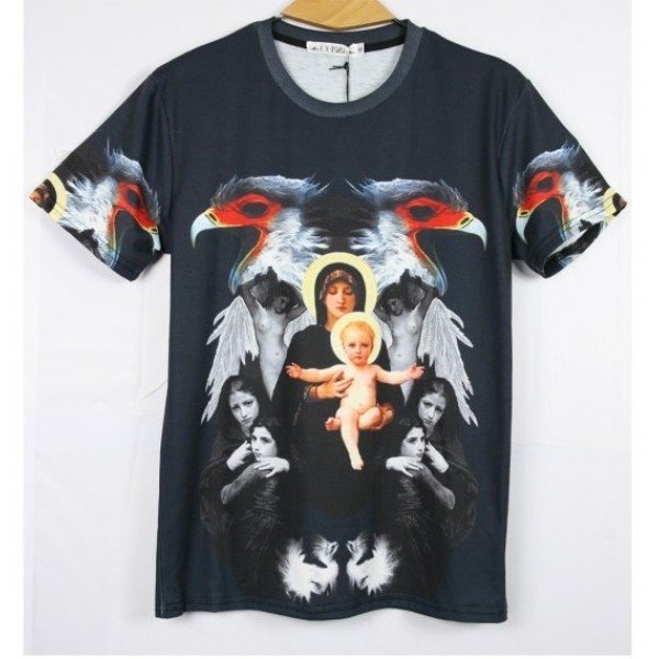 Black Mary Jesus Angels Short Sleeves Mens T-Shirt