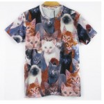 Grey Multiple Cute Cats Short Sleeves Mens T-Shirt