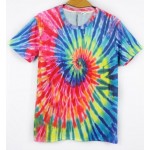 Rainbow Swirl Tie Dye Short Sleeves Mens T-Shirt