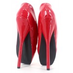 Red Patent Glossy Ballet Ballerina Super High Stieltto Heels Lady Gaga Weird Shoes