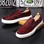 Burgundy Pony Fur Sneakers Loafers Sneakers Mens Shoes Flats