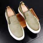 Green Pony Fur Sneakers Loafers Sneakers Mens Shoes Flats