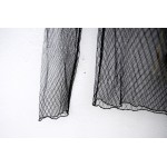 Black Fishnet Fish Net Lace Sheer Long Sleeves Turtleneck Layering Shirt