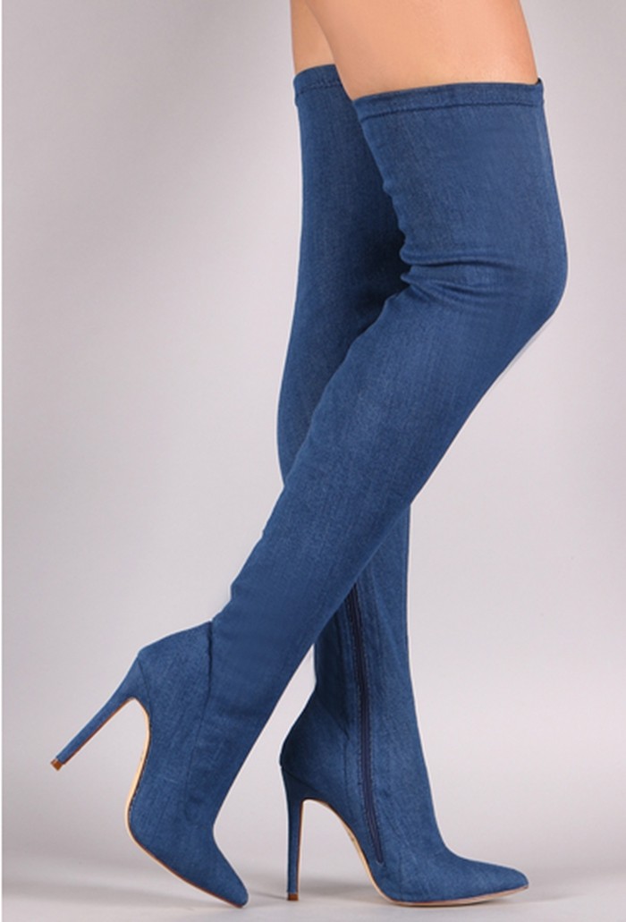 jeans with pointed heels