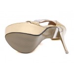 Gold Mirror Metallic Platforms Stiletto High Heels Sandals Bridal Shoes