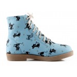 Blue Cats Lace Up High Top Military Combat Rider Boots
