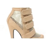 Khaki Sexy Platforms Sneakers High Stiletto Heels Boots Shoes