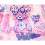 Pink Rainbow Galaxy Harajuku Weird Creeper Sad Teddy Bear Whatever Short Sleeves T Shirt