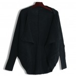 Black Long Sleeves Batwing Cardigan Outer Coat Jacket