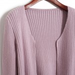 Purple Knitted Long Sleeves Cropped Cardigan Outer Jacket