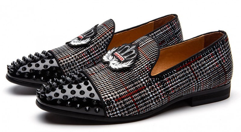 prom loafers with spikes