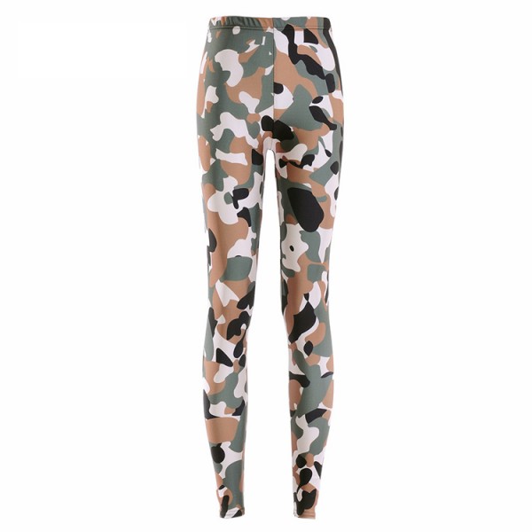 Green Army Camouflage Yoga Fitness Leggings Tights Pants