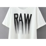 White RAW Cropped Short Sleeves T Shirt