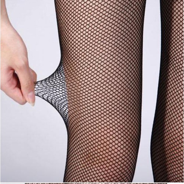 Black Small Fish Net Fishnet Lolita Punk Rock Gothic Long Socks Tights Stockings
