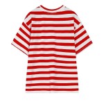 Red Black White Stripes Ice-Cream Embroidery Harajuku Funky Short Sleeves T Shirt Top