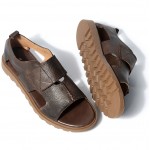 Brown Leather Slingback Mens Gladiator Roman Sandals Shoes