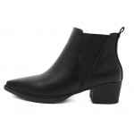 Black Pointed Head V Chelsea Ankle Boots Flats Shoes