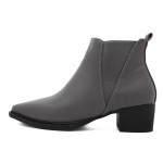Grey Pointed Head V Chelsea Ankle Boots Flats Shoes
