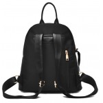 Black Gold Zippers Cartoon Family Applique School Funky Bag Backpack