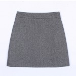 Grey Burgundy Black Woolen Bodycon A Line Mini Skirt