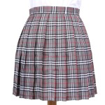 Grey Check Tartan Plaid Scotland Checkers Lolita Cosplay Pleated A Line Mini Skirt