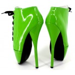 Green Patent Lace Up Ballet Ballerina Super High Stieltto Heels Lady Gaga Weird Oxfords Shoes