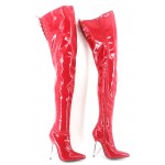 Red Patent Glossy Thigh High Stiletto High Heels Night Club Long Boots Shoes