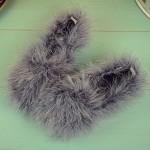 Grey Furry Fuzzy Long Fur Flats Loafers Shoes