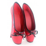 Red Patent Bow Ballet Ballerina Super High Stieltto Heels Lady Gaga Weird Stage Shoes