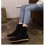 Black Suede Lace Up High Top Flats Combat Booties Boots Shoes