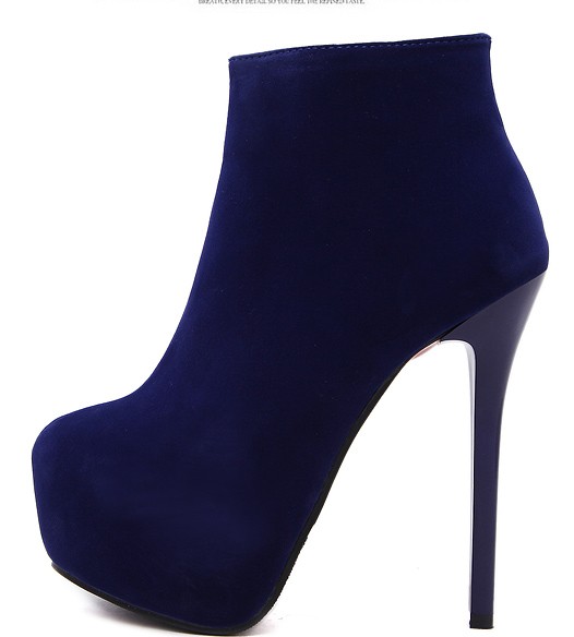 blue velvet platform heels