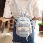 Blue White Bow Mouse Ears Mini Backpack Cross Body Bag