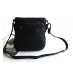 Black Washed Vintage Soft Lambskin Rider Cross Body Strap Bag Handbag