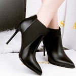 Black Point Head Ankle Stiletto High Heels Boots Shoes